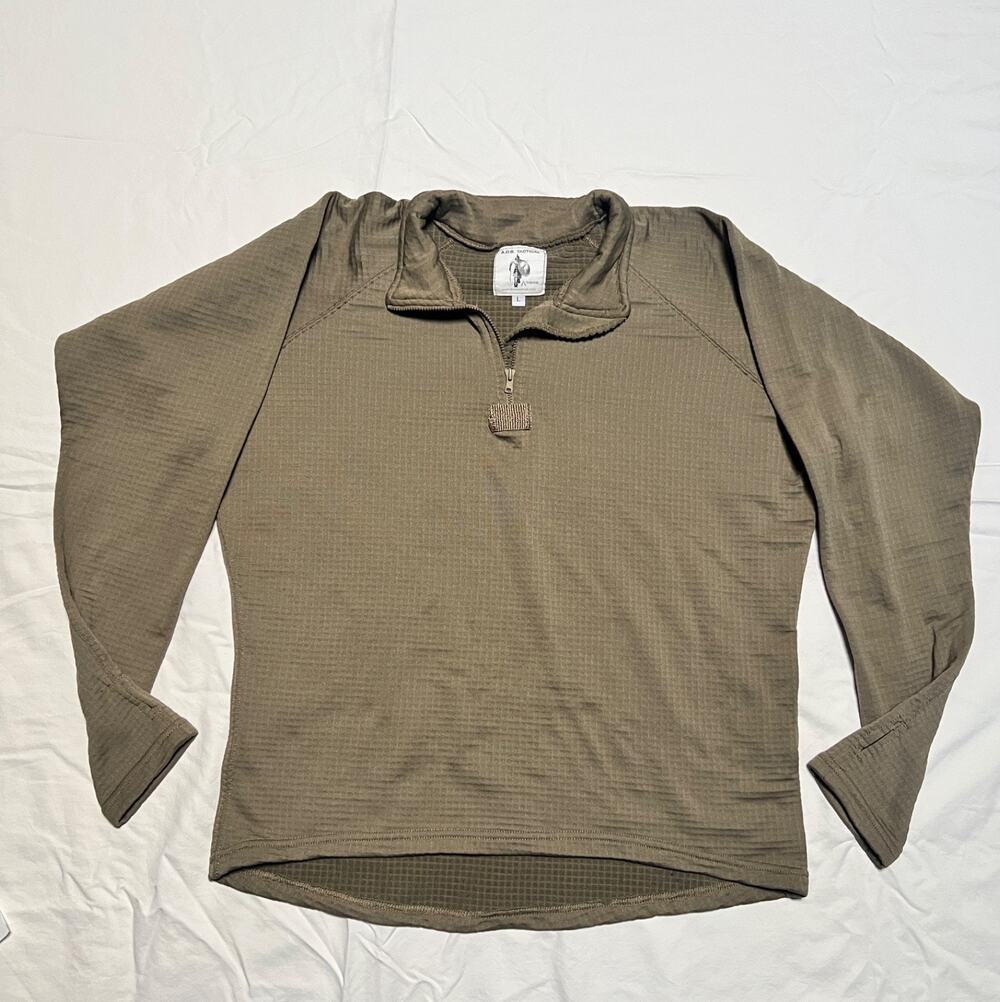 A.O.S. Tactical Atheros Waffle Grid Quarter Zip Military Shirt Large Coyote Tan